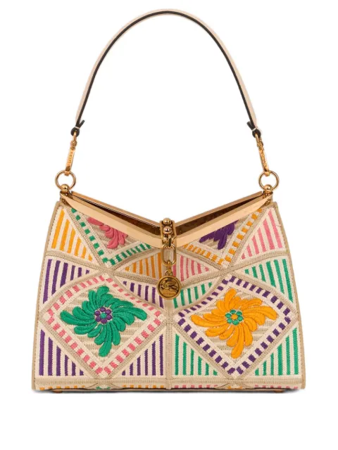 ETRO medium vela bag with all over floral embroidery White WP1B0002AR326