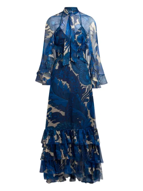 ETRO ruffled-detailing dress Blue WRHA037199SA1H4