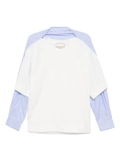 LITKOVSKA layered long-sleeves top White T13MSS25