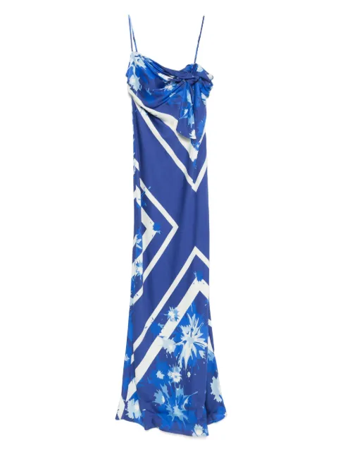 MSGM printed maxi dress Blue 3842MDA19A257354