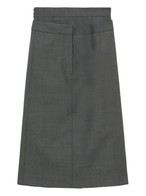 SHUSHU/TONG layered-details midi skirt Grey FSDESK06FFV456GR100