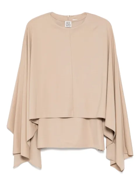 Goen.J draped-cape tank top Neutrals GNJ25SST12