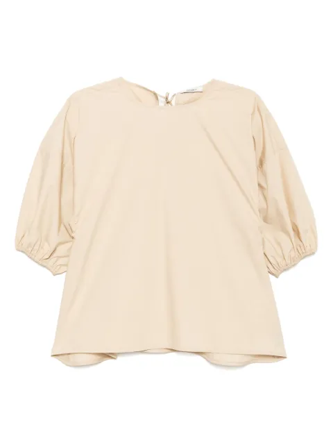 Goen.J balloon-sleeve top Neutrals GNJ25SST05