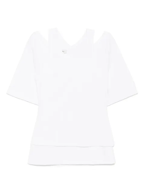 Goen.J dual-layer short-sleeve top White GNJ25SST10