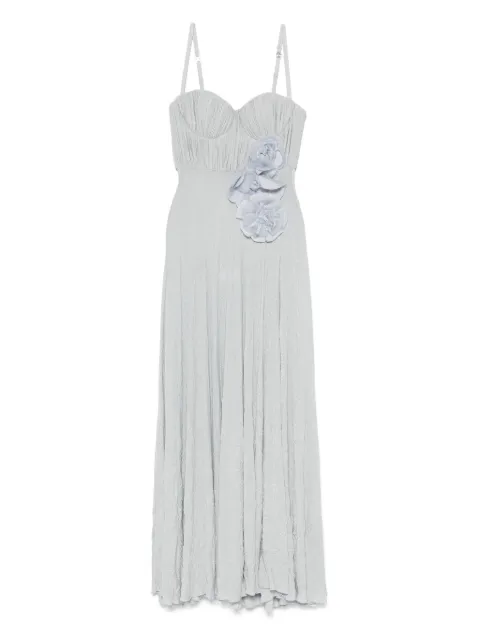 Elisabetta Franchi flower-embroidery lurex gown Blue ABR2252E2