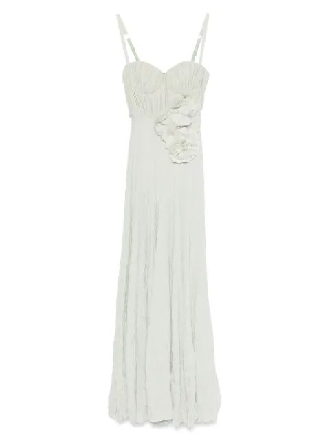 Elisabetta Franchi floral-embroidery lurex gown Green ABR2252E2