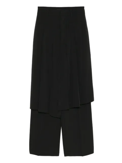 Goen.J asymmetrically pleated straight trousers Black GNJ25SSPT03