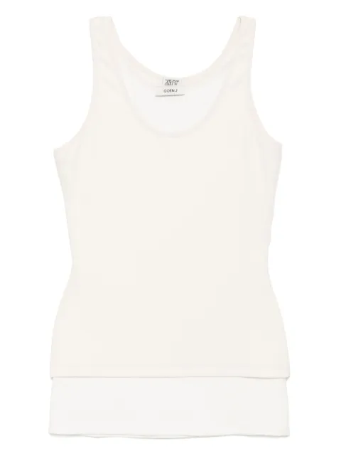 Goen.J dual-layer sleeveless top Neutrals GNJ25SST01
