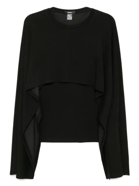 Goen.J ribbed cape top Black GNJ25SST04