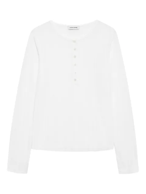 ANINE BING Pia long-sleeve T-shirt White A0811225
