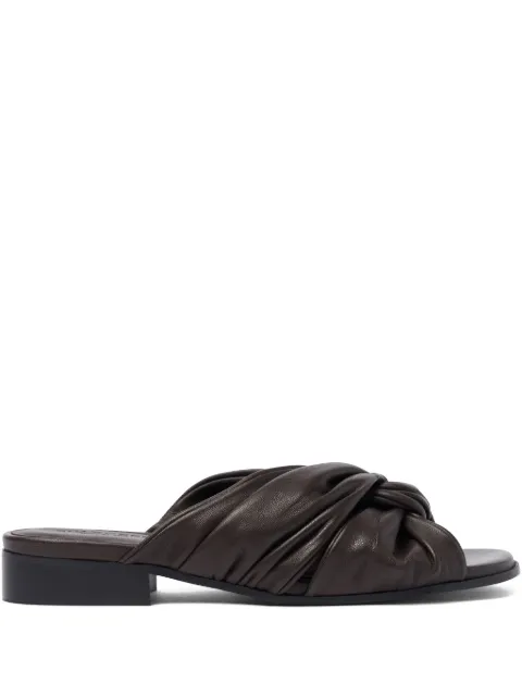 Scarosso knotted-detail slide sandals Brown BEBESANDBRWCALF