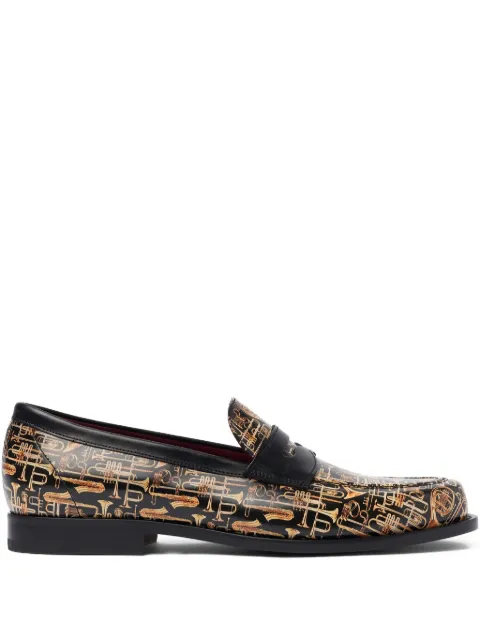 Scarosso graphic-print loafers Black TOILETMLOAFTRUMPETBLACALF