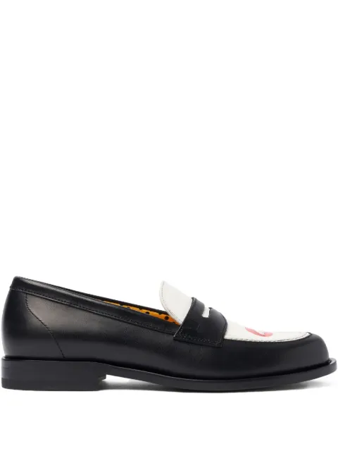 Scarosso print-motif loafers Black TOILETWLOAFMOUTHBLACALF