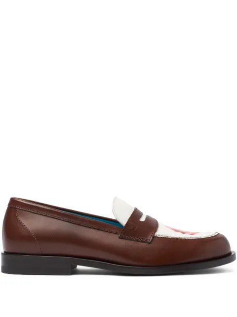 Scarosso rose-embellished loafers Brown TOILETWLOAFEYESBROCALF