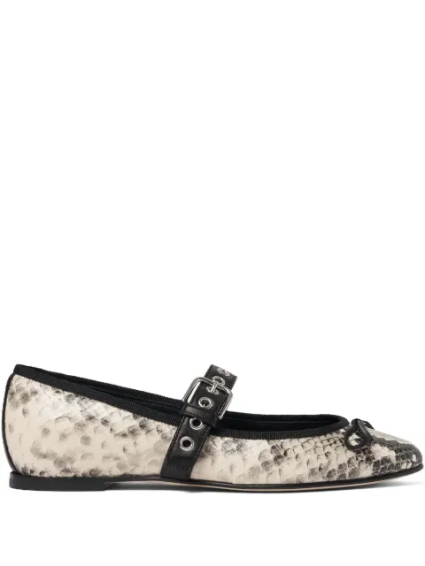 Scarosso Astrid snakeskin-embossed ballet flats Grey ASTRIDBALLPYTCALF