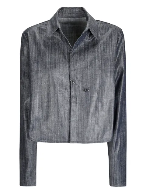 Maria Calderara cropped denim jacket Blue T206