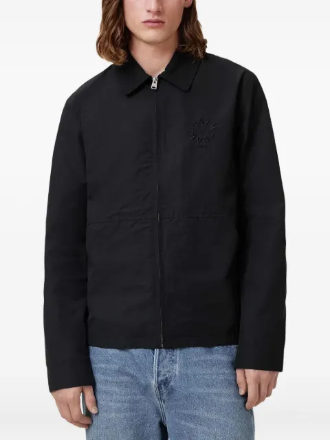 AllSaints logo-embroidered zip-up jacket Black M002OC