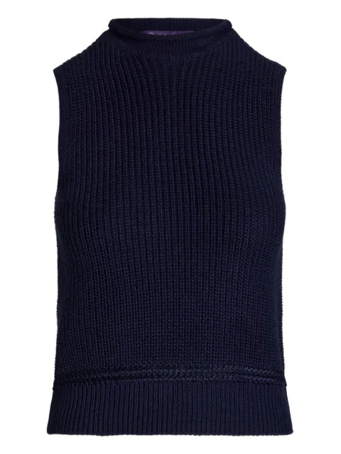Ralph Lauren Collection ribbed-knit top Blue 290970623003