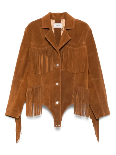 Coperni suede fringed jacket Brown COPOW37F6036