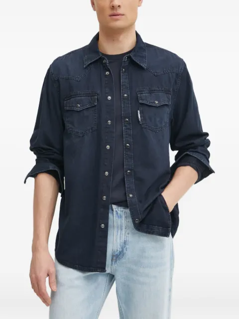 Karl Lagerfeld denim flap-pocket shirt Blue 605901551851