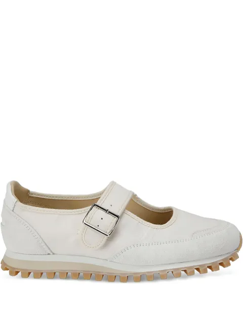 Black Comme Des Garçons leather sneakers White ROK101S252