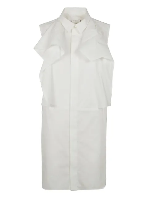 sacai ruffle-detail shirt dress White 2507910