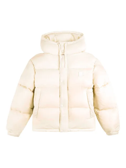 Sporty & Rich logo-patch puffer jacket Neutrals OW020514141CR01