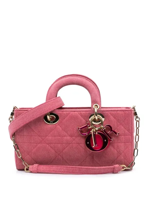 Christian Dior Pre-Owned 2022 Medium Denim Macrocannage Lady D Joy satchel Pink CIQ2VXLVZTL9GCZL
