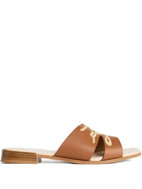 Karl Lagerfeld leather slides Brown KL80772