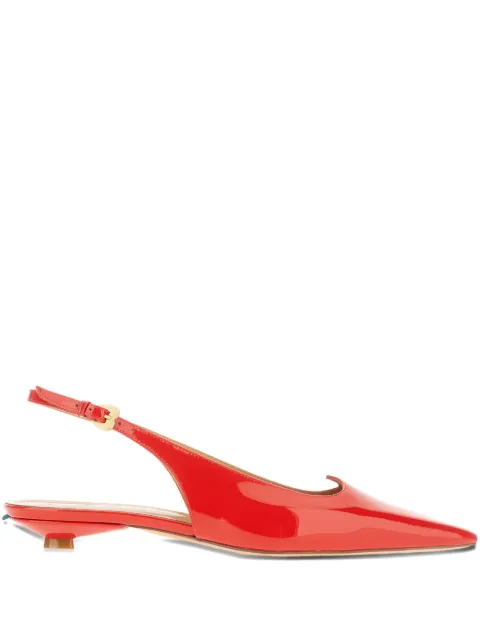 A.Bocca 15mm heart-slingback pointed-toe flat pumps Red AB2902VERNICE