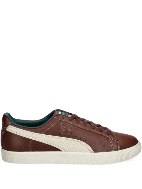 PUMA Clyde leather lace-up sneakers Brown 402249