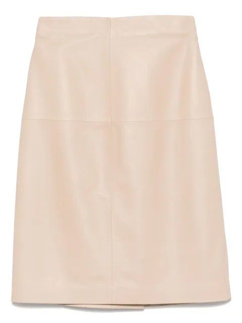 Kiton leather mini skirt Neutrals D59272K0920F02004
