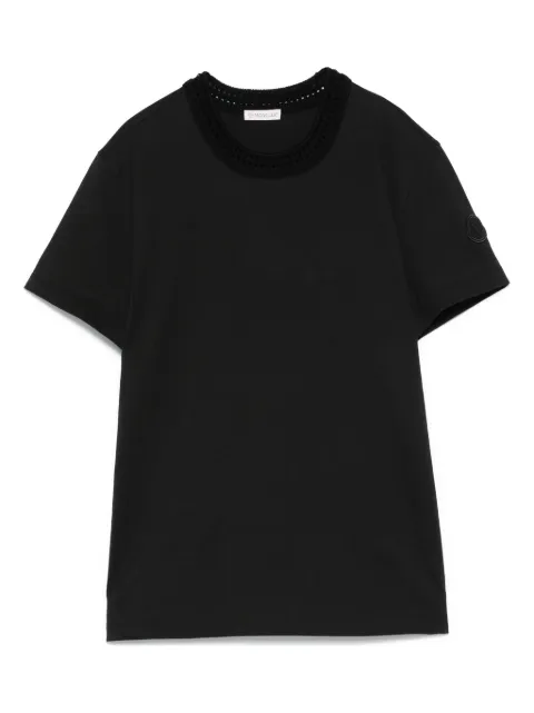 Moncler crochet-accent cotton T-shirt Black L10938C0006289B8U