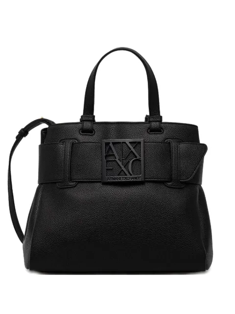 Armani Exchange textured leather tote bag Black XW000285AF11902