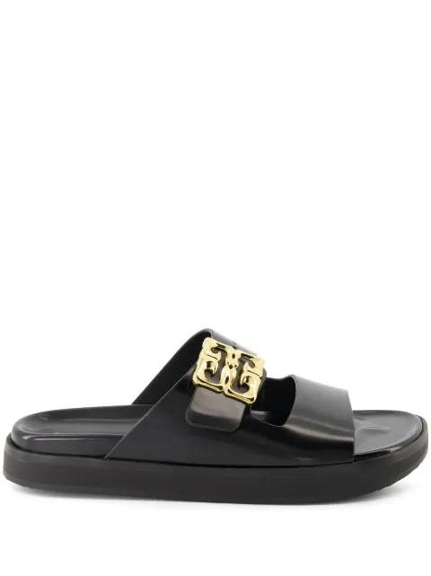 Givenchy logo-plaque leather slides Black BE309UE2CF