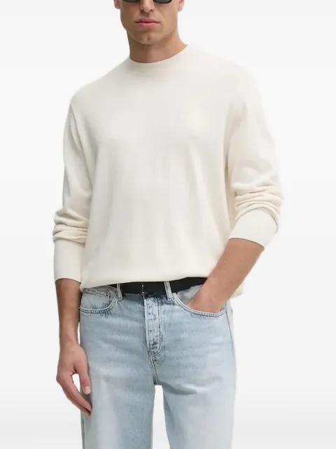 Armani Exchange logo-motif crew-neck sweater White XM000338AF12291