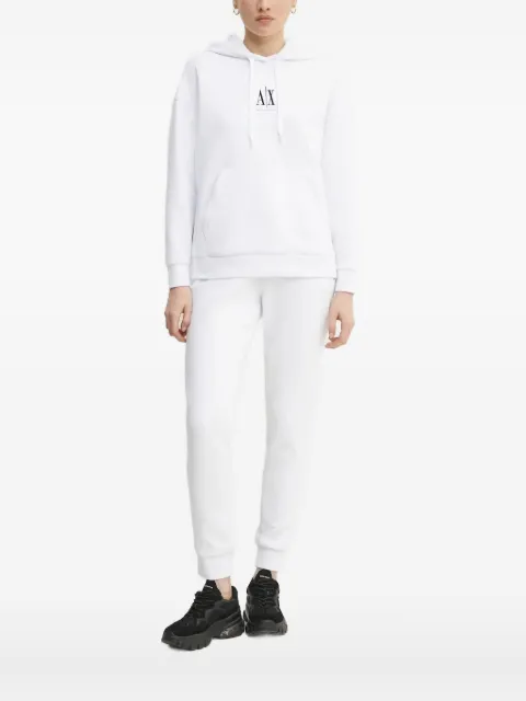 Armani Exchange logo-embroidered hoodie White XW000823AF10818