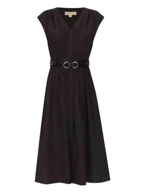 Michael Michael Kors belted poplin midi dress Black MS5830KF4C