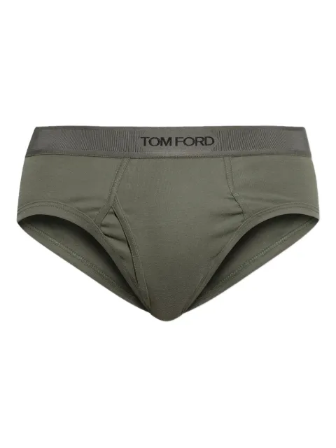 TOM FORD logo-print briefs Green T4LC12040