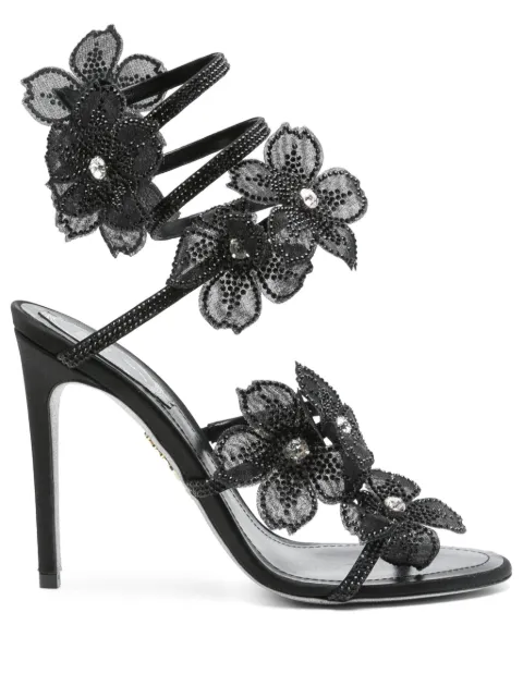 René Caovilla 105mm Floriane sandals Black C12462105R001V050