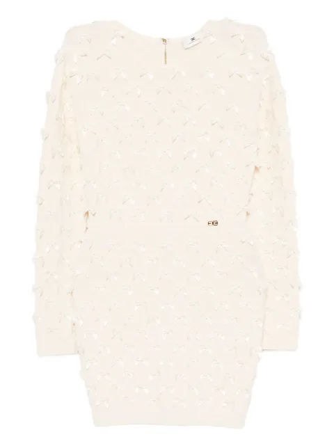 Elisabetta Franchi embroidered-bows dress Neutrals AM80S52E2