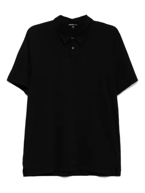 James Perse brushed lotus polo shirt Black MBEL3710