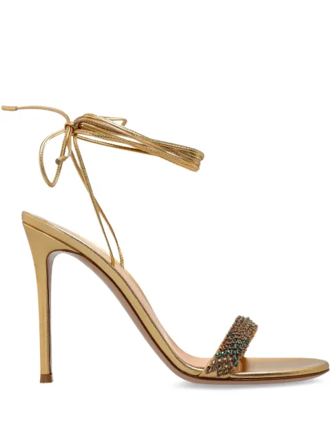Gianvito Rossi 105mm rhinestone-embellished sandals Gold G3257915RICBNS