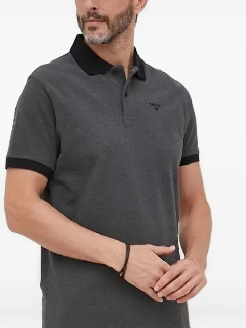 Barbour contrast-collar polo shirt Black MML0628BK31