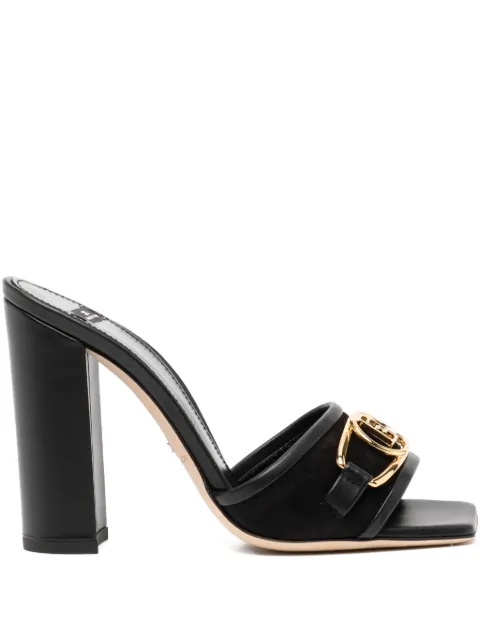 Elisabetta Franchi 100mm logo-buckle sandals Black SA10L52E2