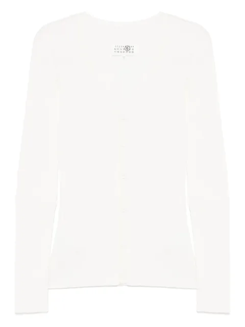 MM6 Maison Margiela elbow-patches cardigan White S62HP0029M13126
