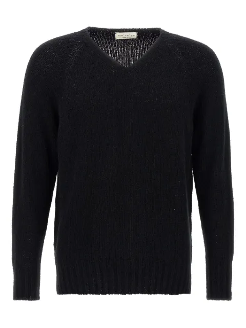 Ma'ry'ya V-neck bouclé sweater Black YPK005C8