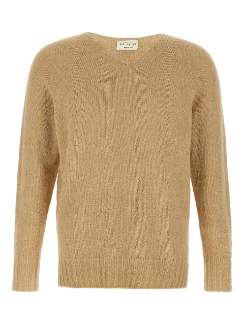 Ma'ry'ya V-neck bouclé sweater Neutrals YPK005C2