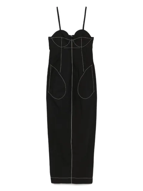 FEDERICO CINA Pinces long dress Black FCS25DR0101