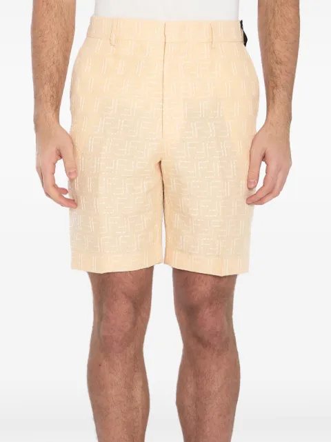 FENDI FF-jacquard bermuda shorts Neutrals FB0821AU6Y